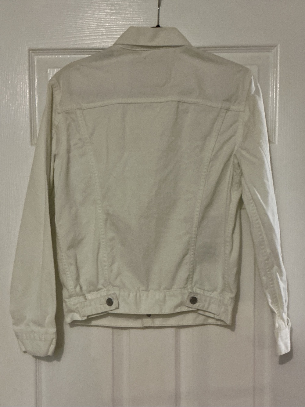 Levi's White Denim Jacket Sz S Button Front Levi Strauss Great Preowned Cond - Picture 6 of 6